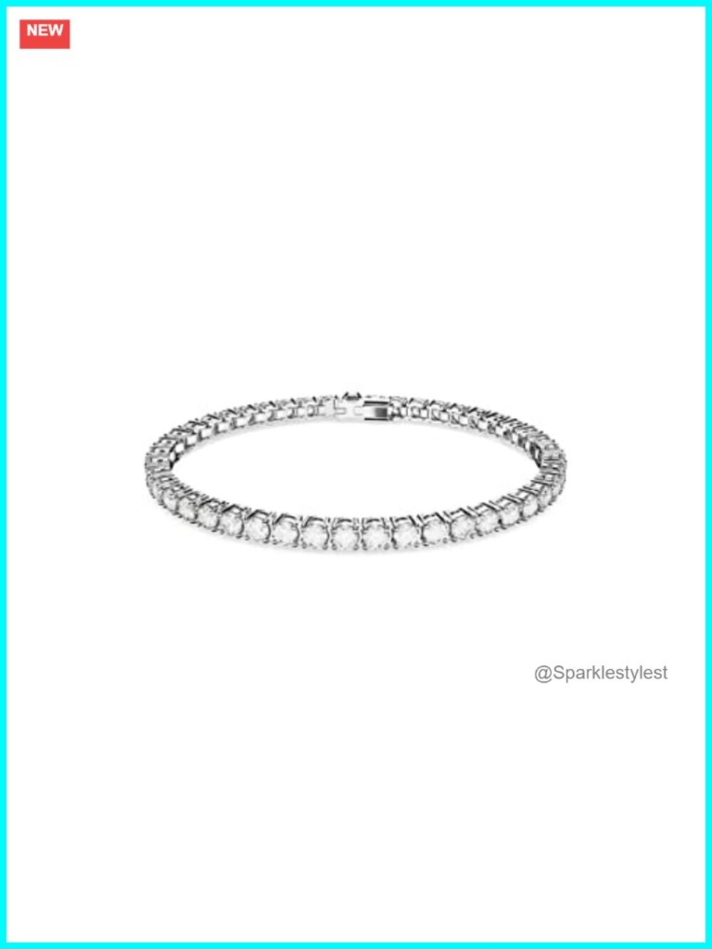 Swarovski Matrix Tennis Bracelet Round Cut Crystals Rhodium Finish